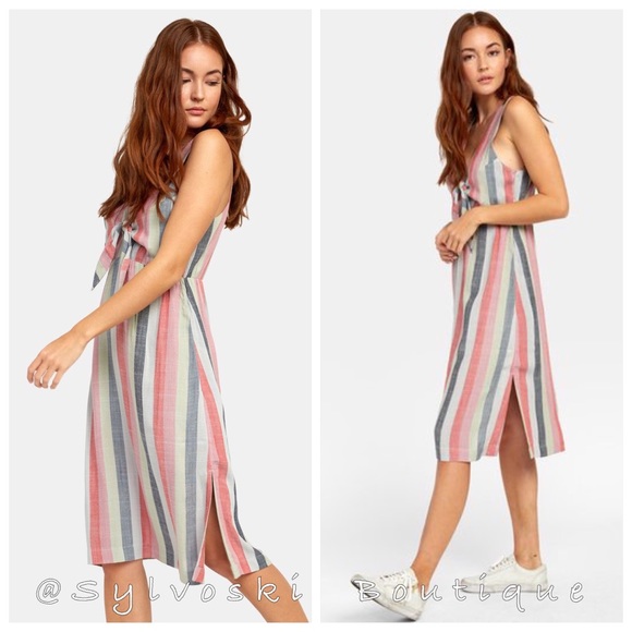Roxy Dresses & Skirts - 🔥RVCA FLOSSIE STRIPED MIDI DRESS NWT